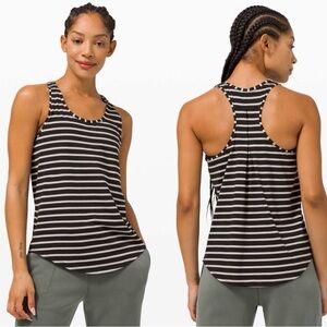 Lululemon Love tank pleated | black and white stripes | size 8